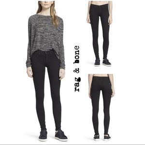 Rag & Bone Mid-Rise Black Legging Skinny Jeans Sz 28